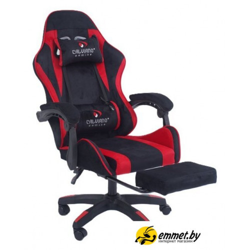 Игровое (геймерское) кресло Calviano 1584 (велюр, черный/красный)