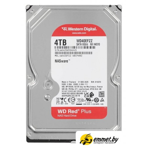 Жесткий диск WD Red Plus 4TB WD40EFZZ