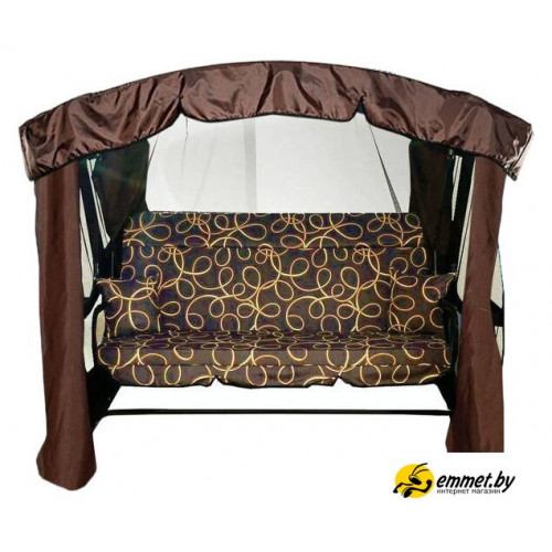 Садовые качели МебельСад Ранго с3140 (золотая лента, коричневый)
