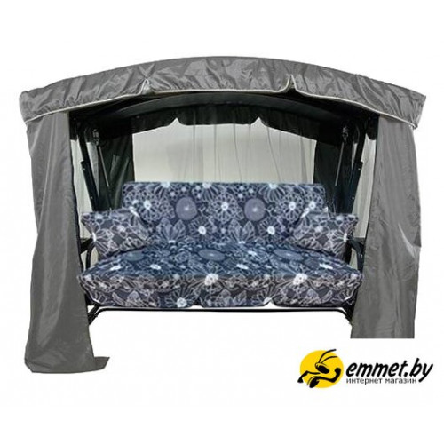 Садовые качели МебельСад Ранго с4120 (графит цветы)