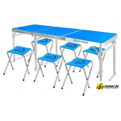 Стол со стульями Bison С-6-60x180 (синий)