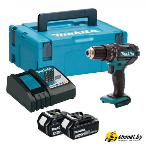 Ударная дрель-шуруповерт Makita DHP482RFJ (с 2-мя АКБ, кейс)